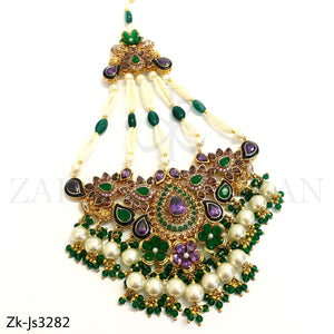 Emerald Amethyst Bridal Set