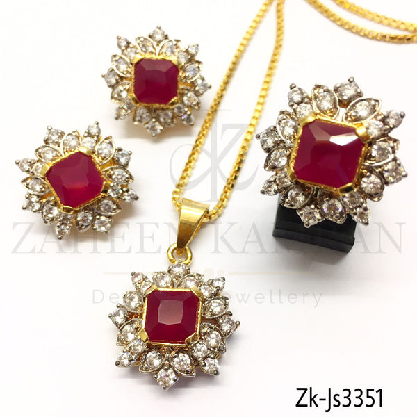 Ruby Pendant Set