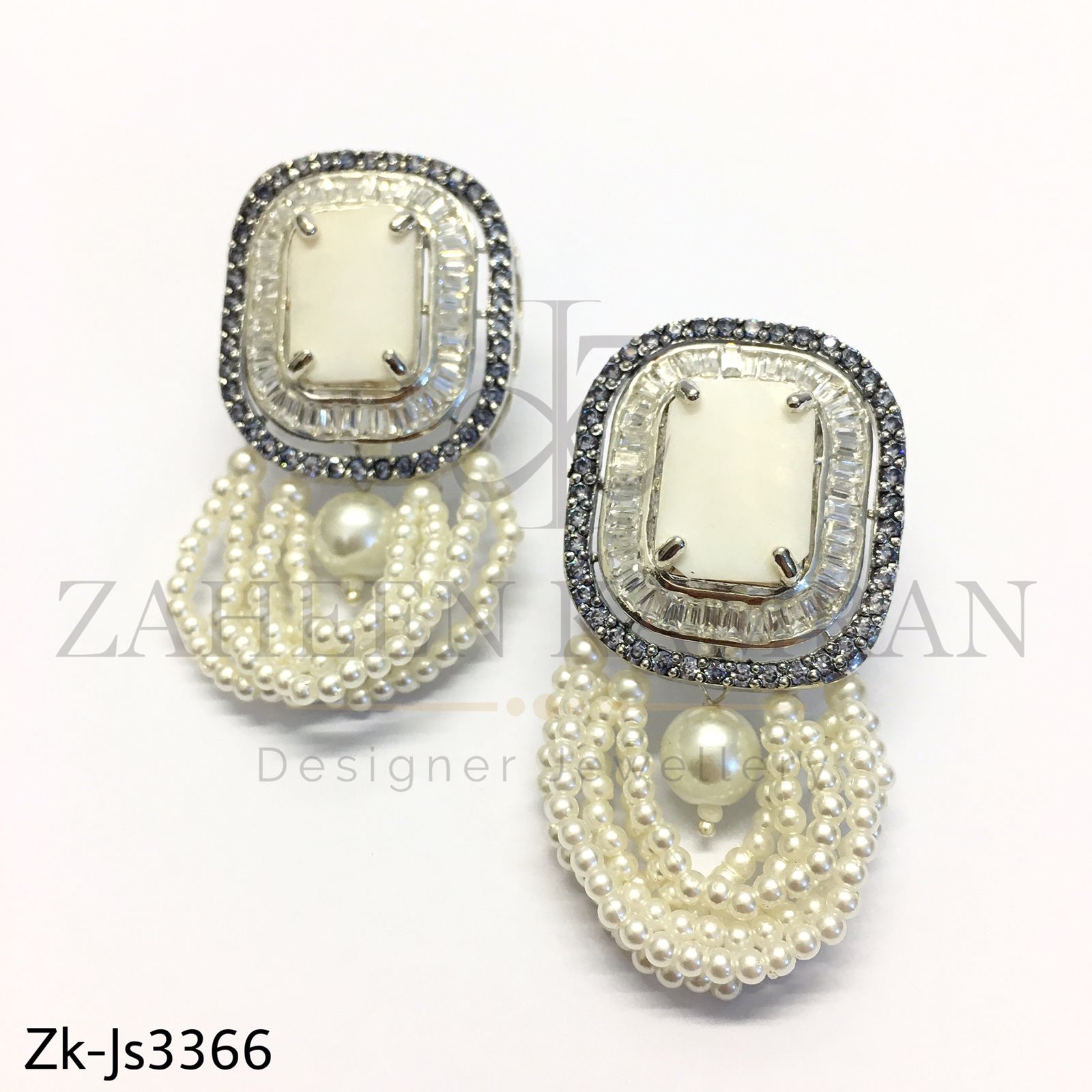 Silver opal Choker Set