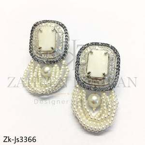 Silver opal Choker Set