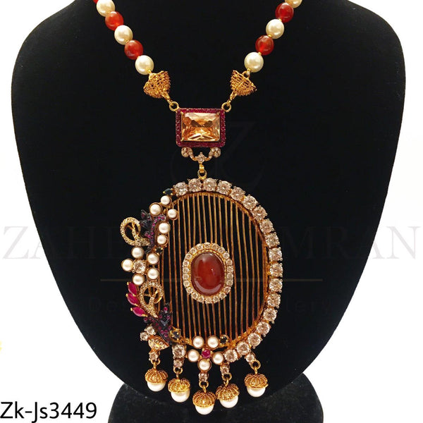 Aqeeq Pendant Mala Set