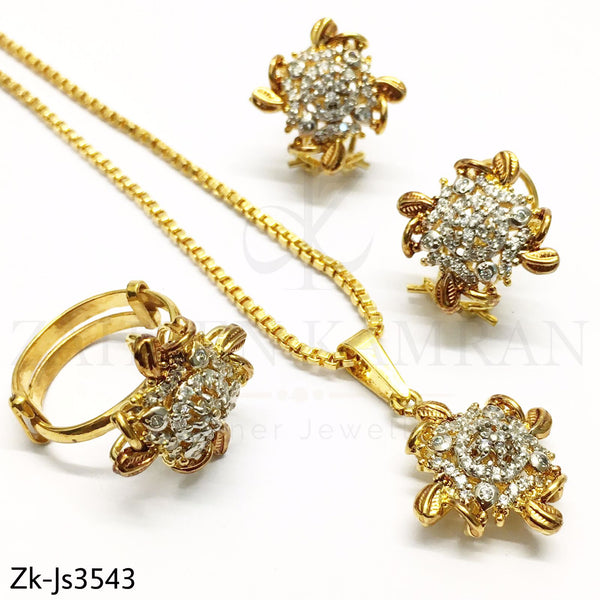 Zirconian Gold Pendant Set