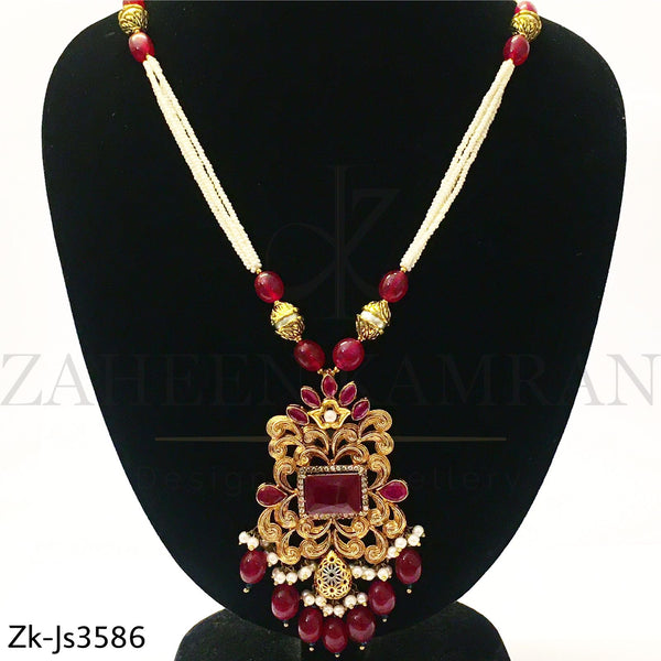 Ruby Pendant Mala