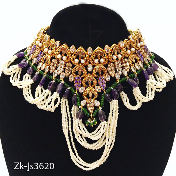 Amethyst pearl layers set