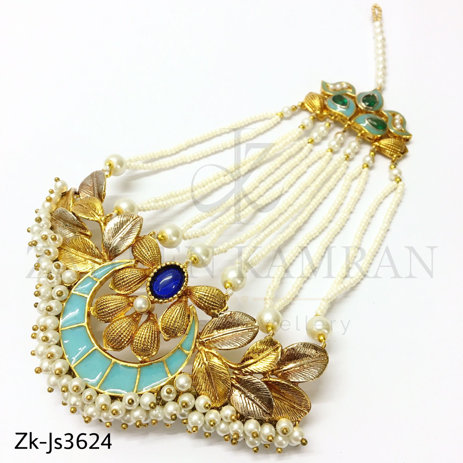 Peacock sapphire bridal set