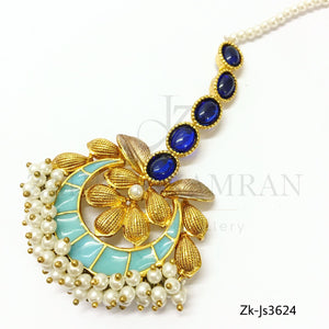 Peacock sapphire bridal set