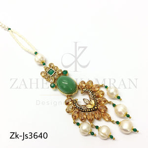 Jade green polki bridal set