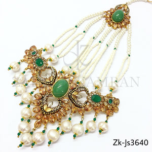 Jade green polki bridal set