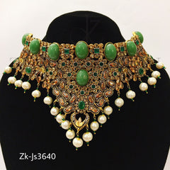 Jade green polki bridal set
