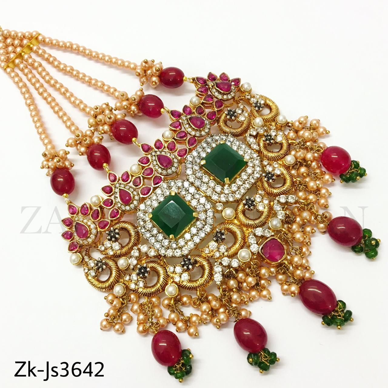 Emerald ruby bridal set