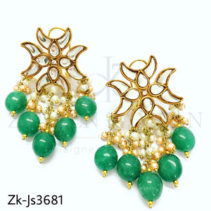 Emerald kundan set