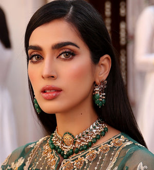 Emerald kundan set