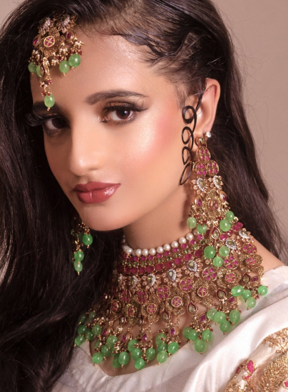 Peridot vintage bridal necklace