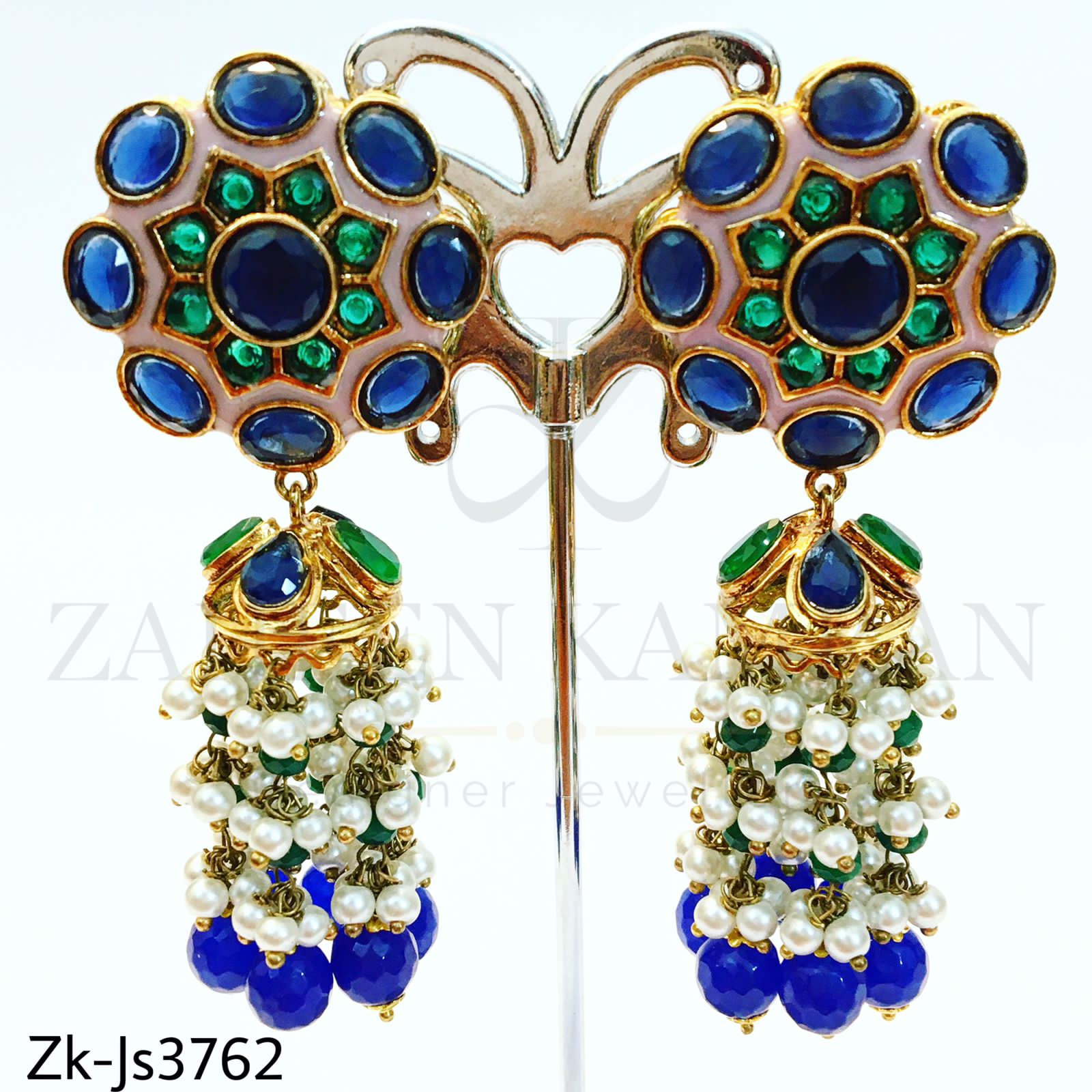 Sapphire heritage jhumki mala