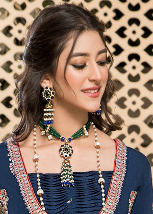 Sapphire heritage jhumki mala