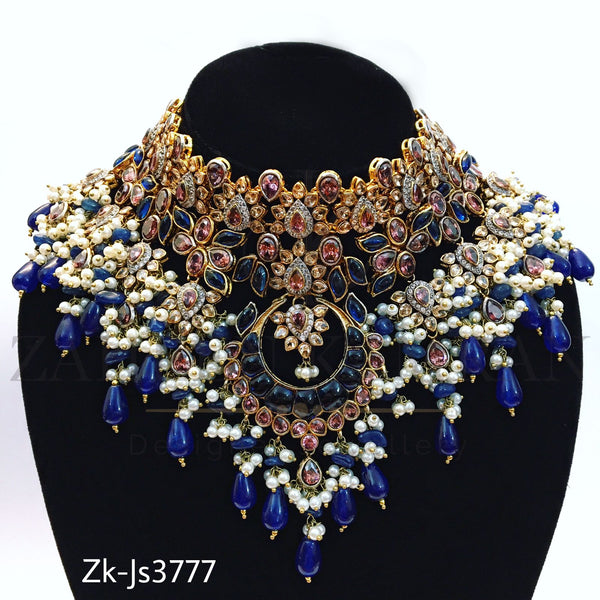 Sapphire bridal necklace set