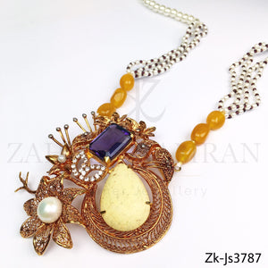 Unique floral Mala Pendant set