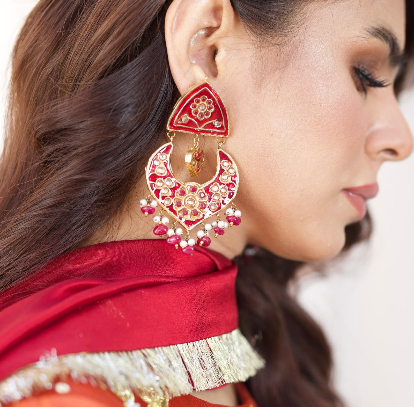 Meenakari polki set.