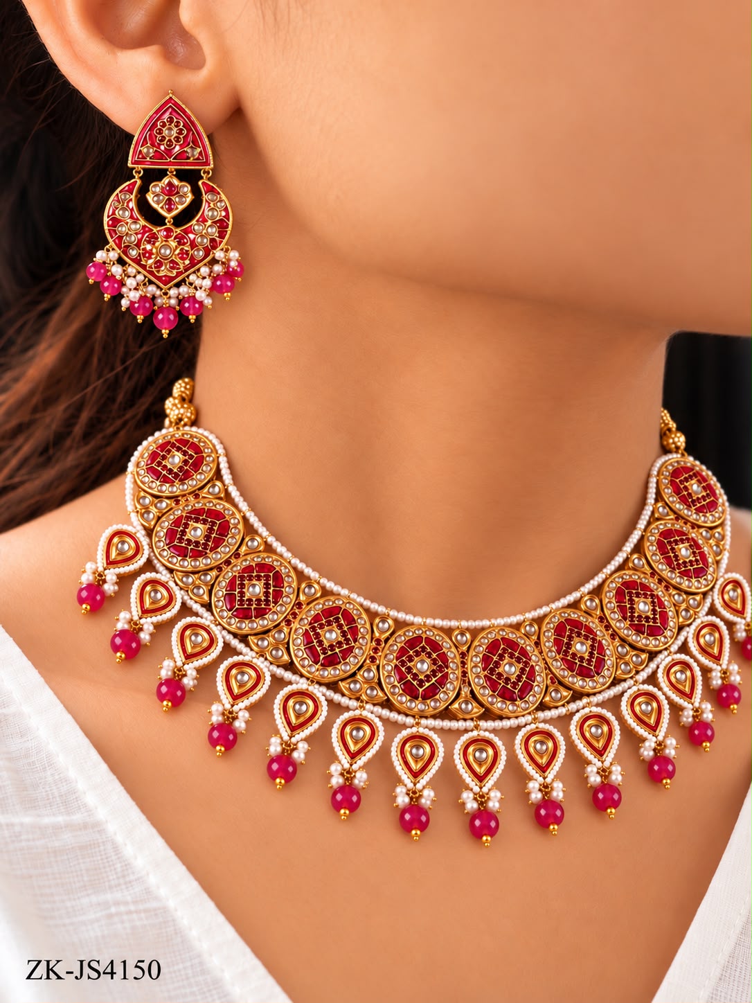 Meenakari polki set.