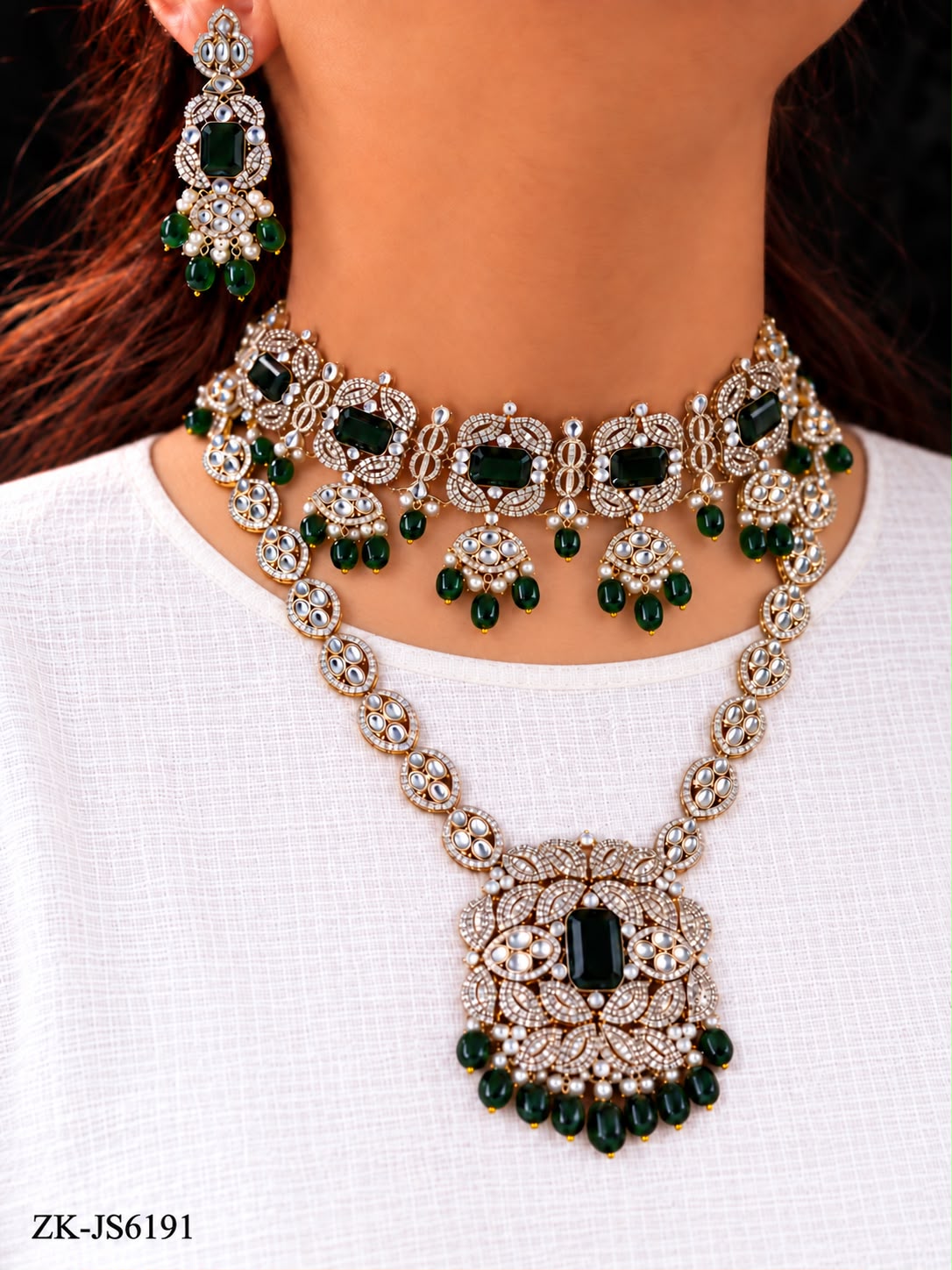 EMERALD SILVER SET