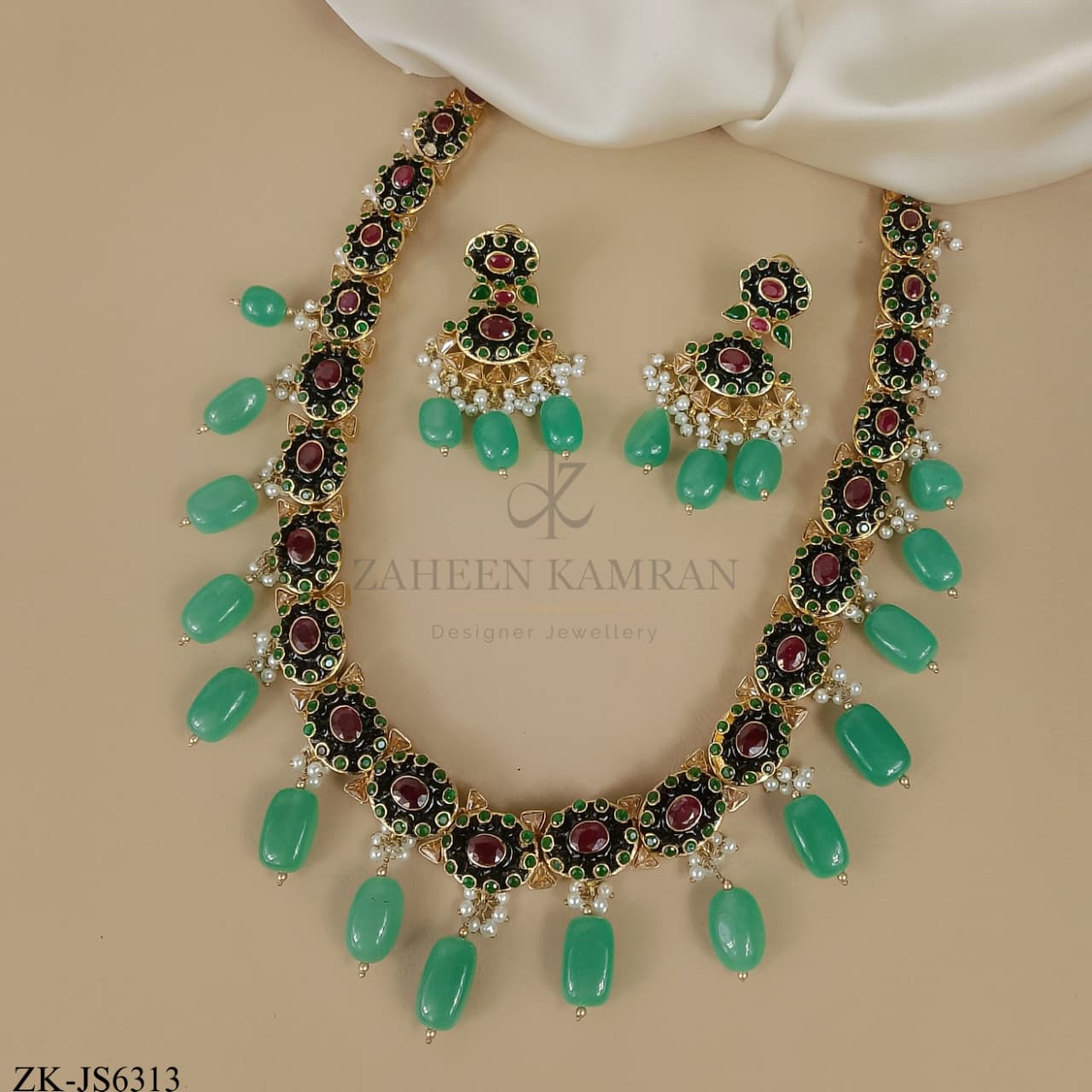 EMERALD MALA SET