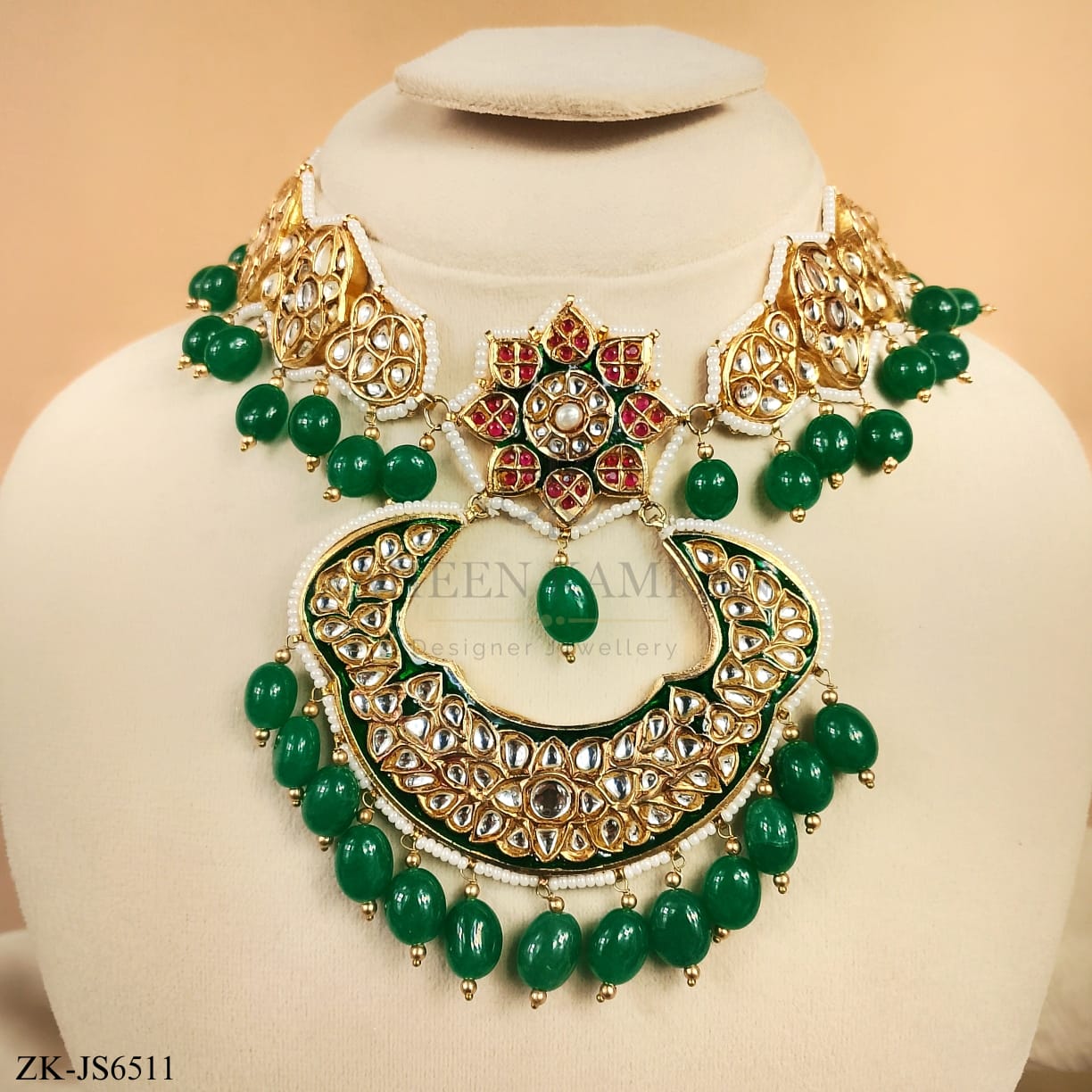 EMERALD KUNDAN SET