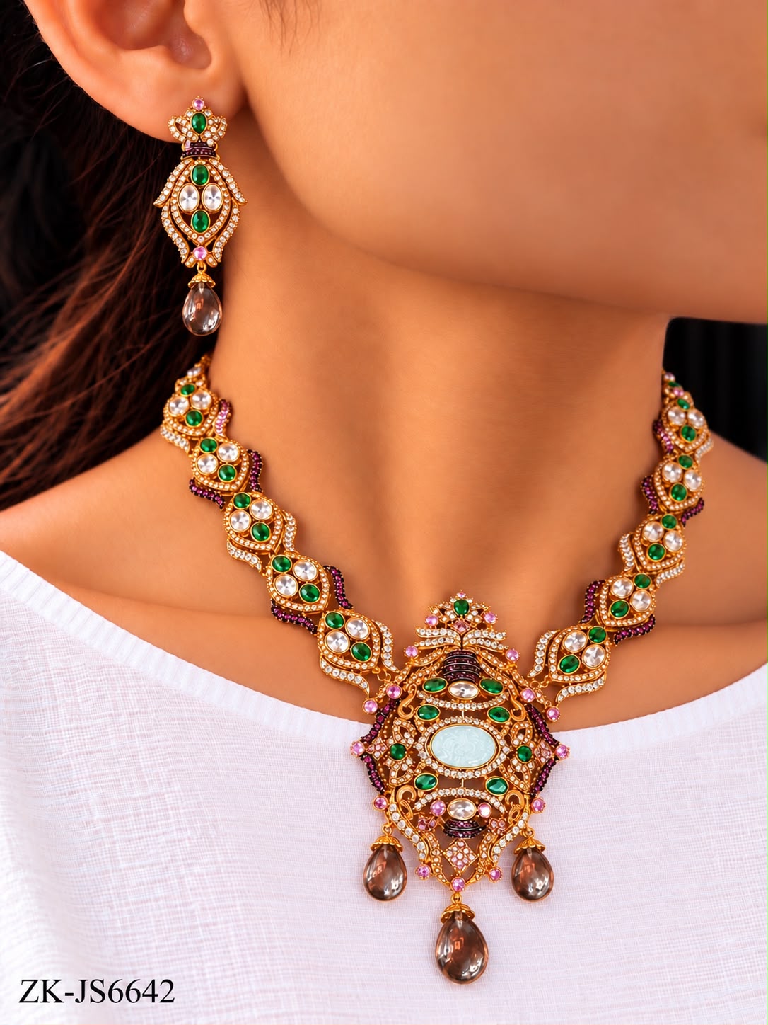 EMERALD MALA SET