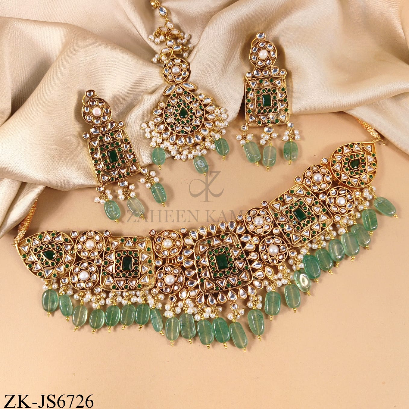 EMERALD KUNDAN SET