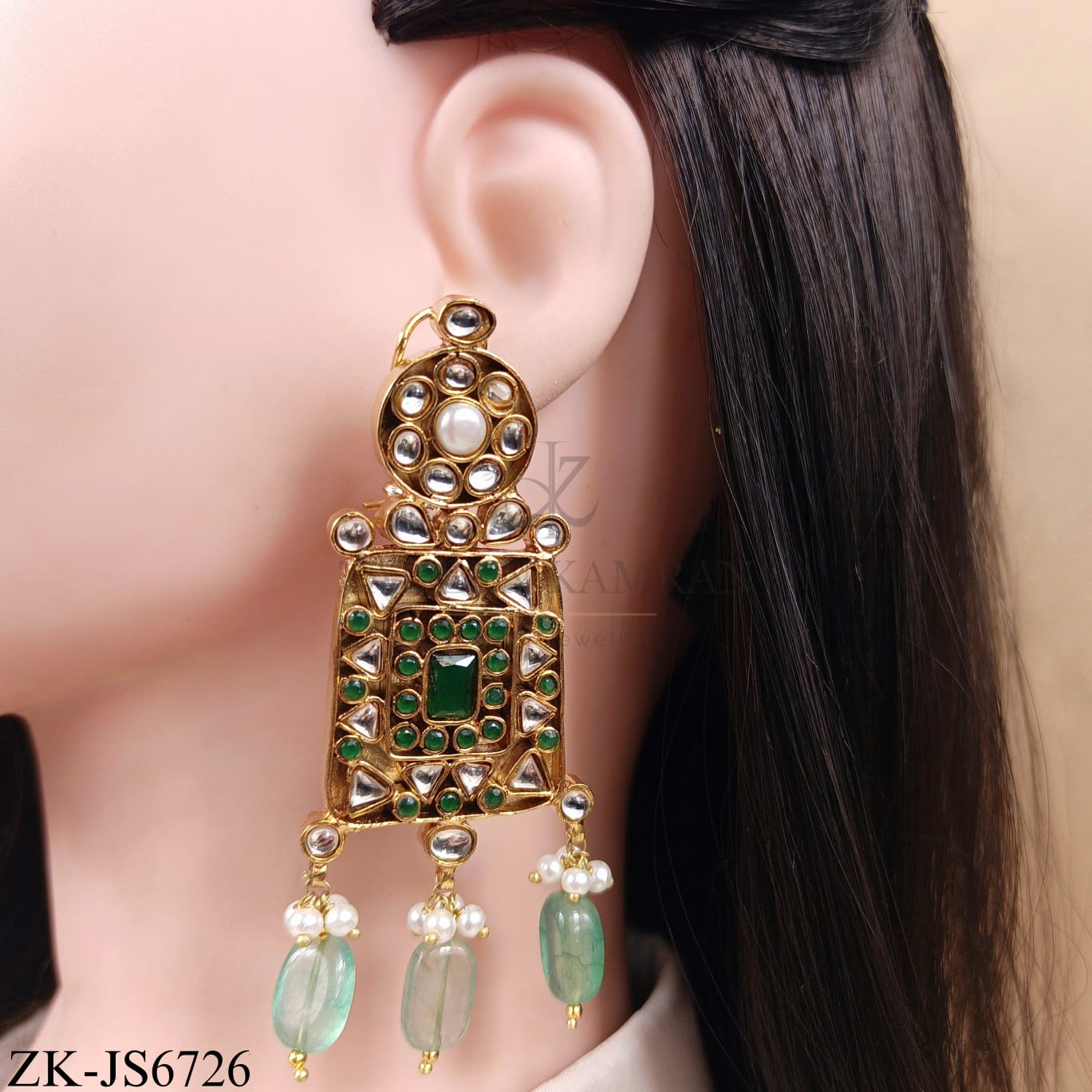 EMERALD KUNDAN SET