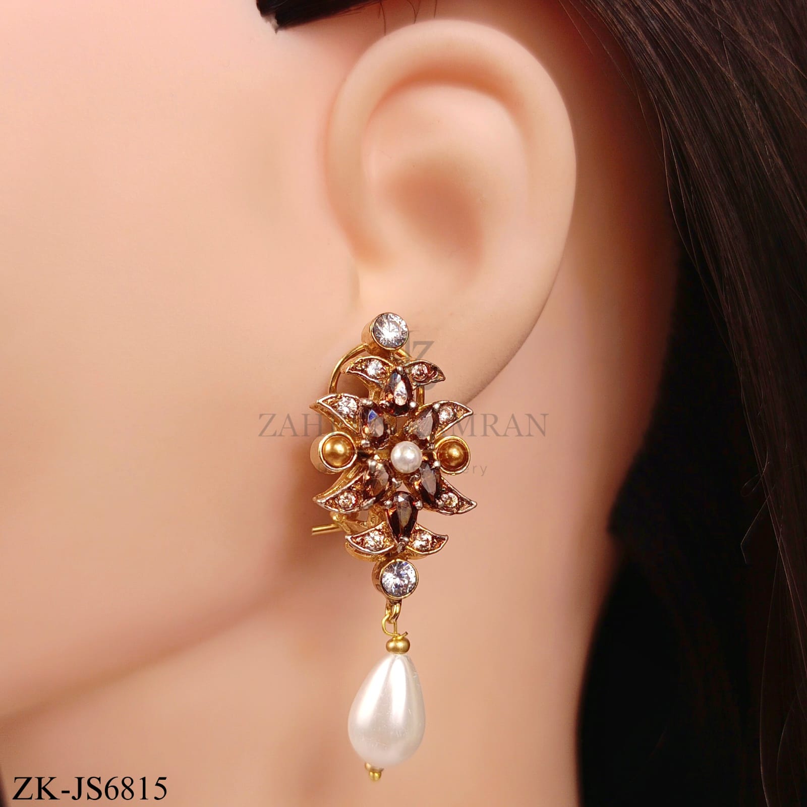 GOLDEN PEARL CLUSTER MALA SET