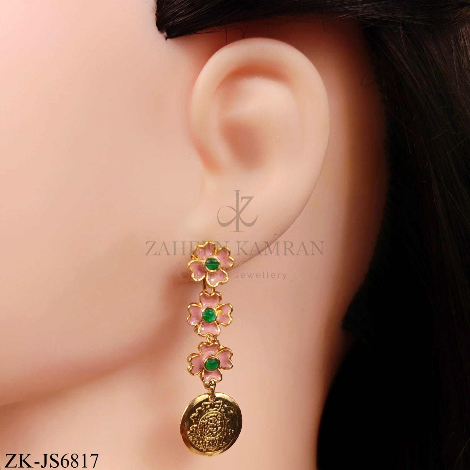 GOLDEN COIN AND PINK FLORAL SET