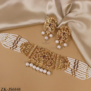 ANTIQUE PEARLS STRAND CHOKER SET