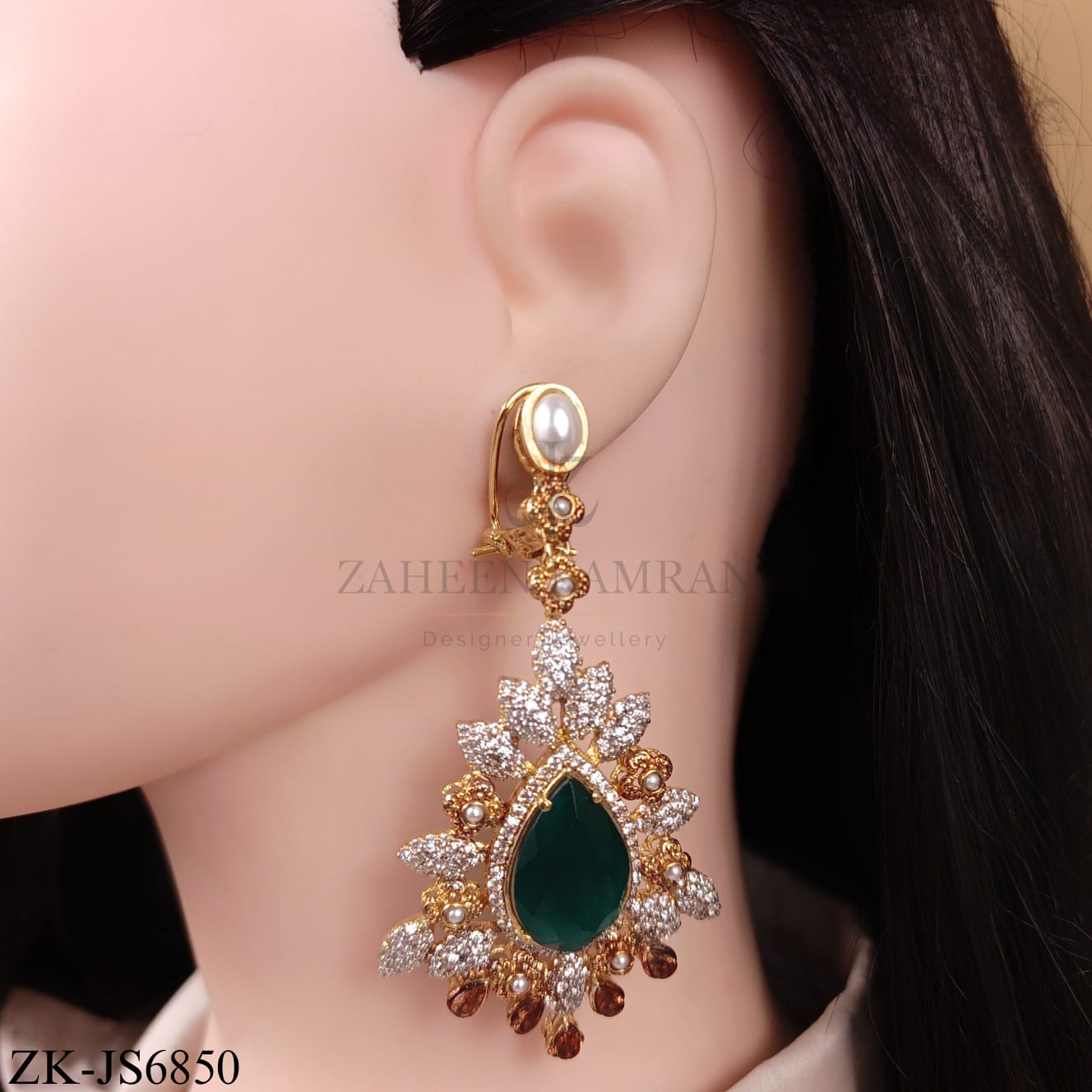 EMERALD ZIRCONIAN TEARDROP SET