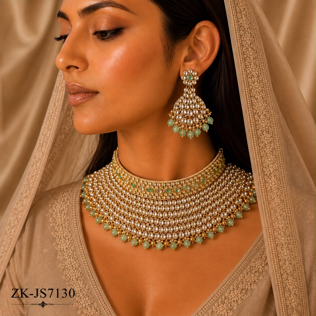 EMERALD KUNDAN SET