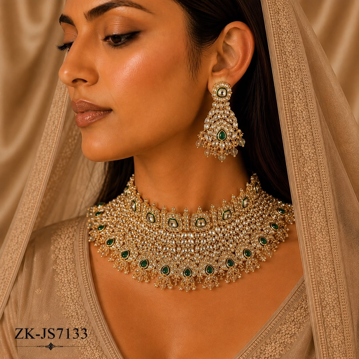 EMERALD KUNDAN SET