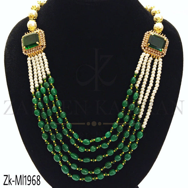 Emerald layered mala