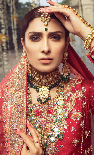 Green Meena Kundan Mala