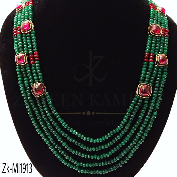 Square ruby emerald layer mala