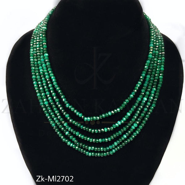 Emerald layered mala.