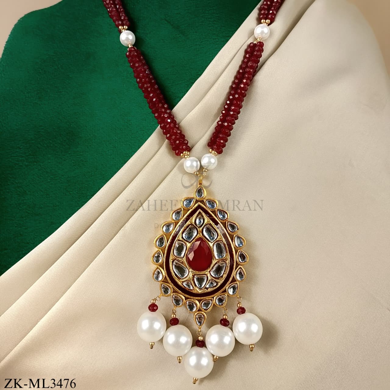 GARNET KUNDAN MALA