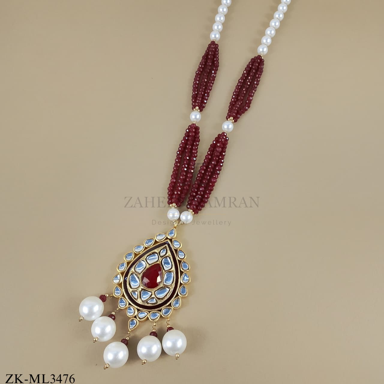 GARNET KUNDAN MALA
