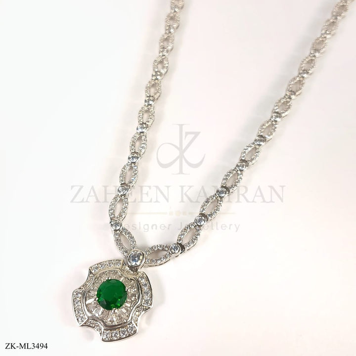 EMERALD SILVER MALA