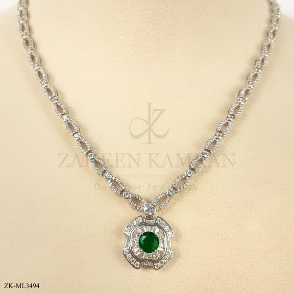 EMERALD SILVER MALA