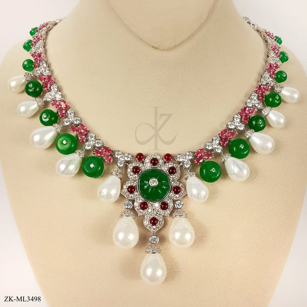 EMERALD SILVER MALA