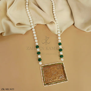 EMERALD CALLIGRAPHY MALA