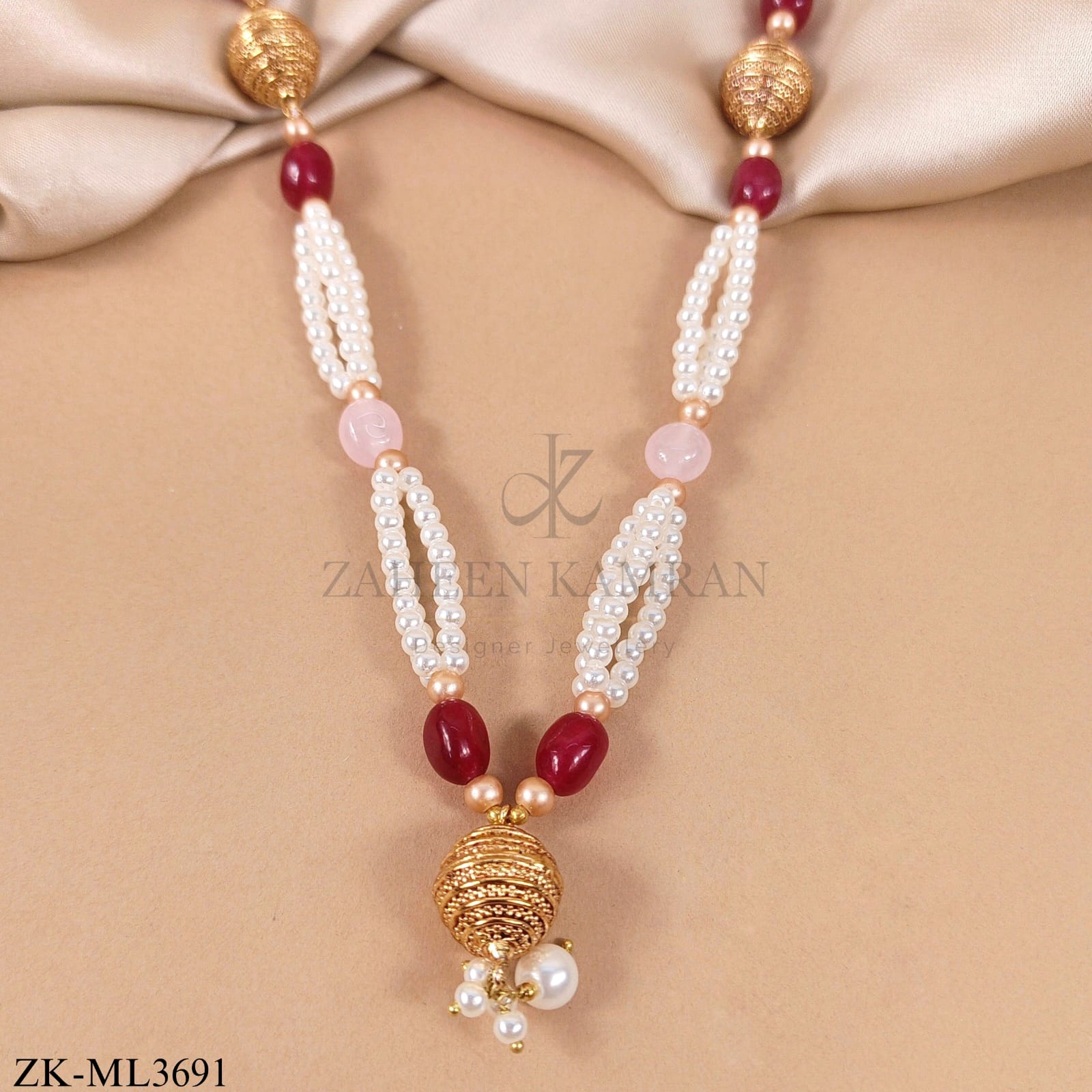 RUBY PEARLS MALA