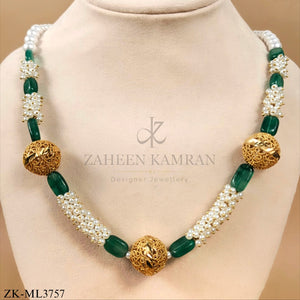 EMERALD PEARLS MALA