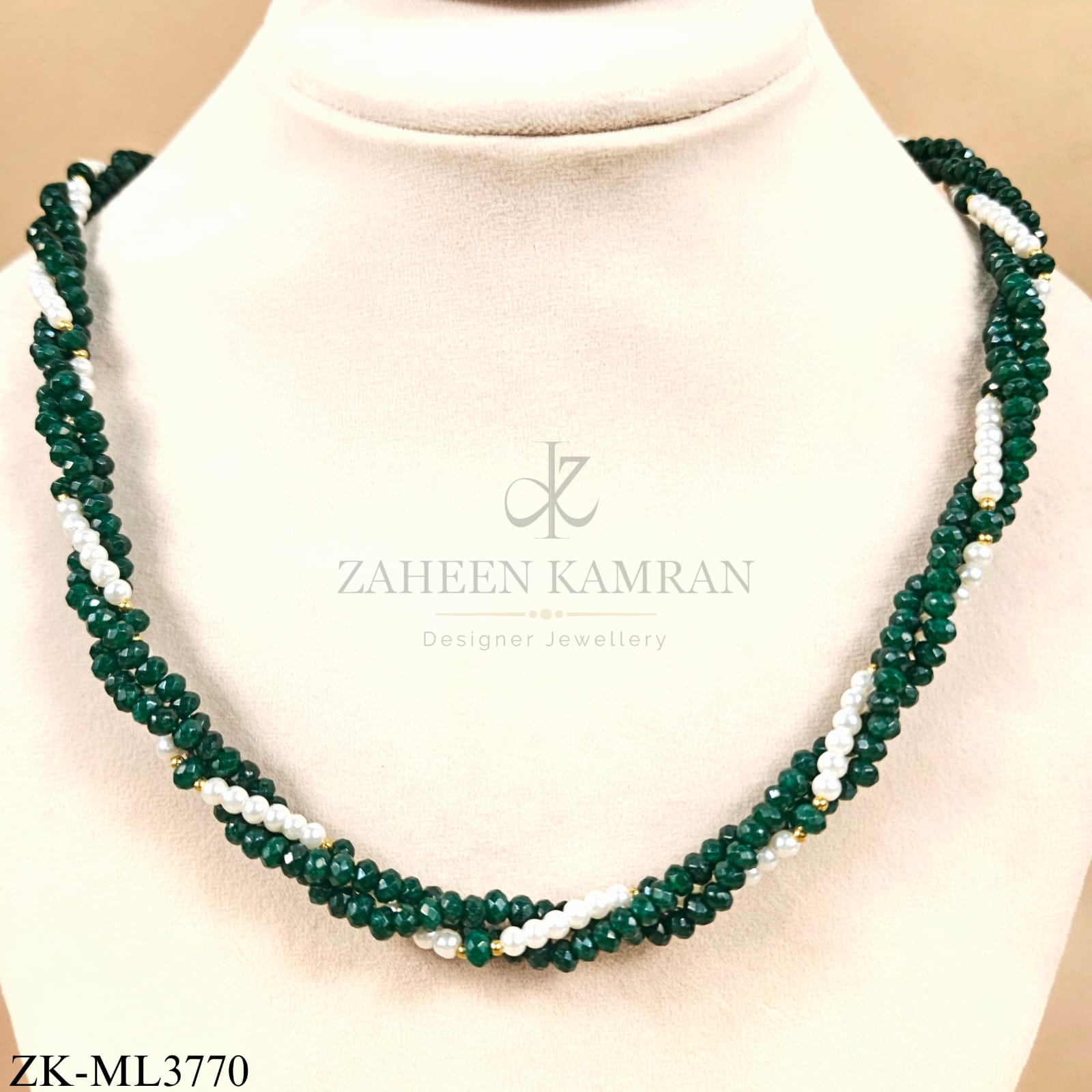 EMERALD PEARLS MALA