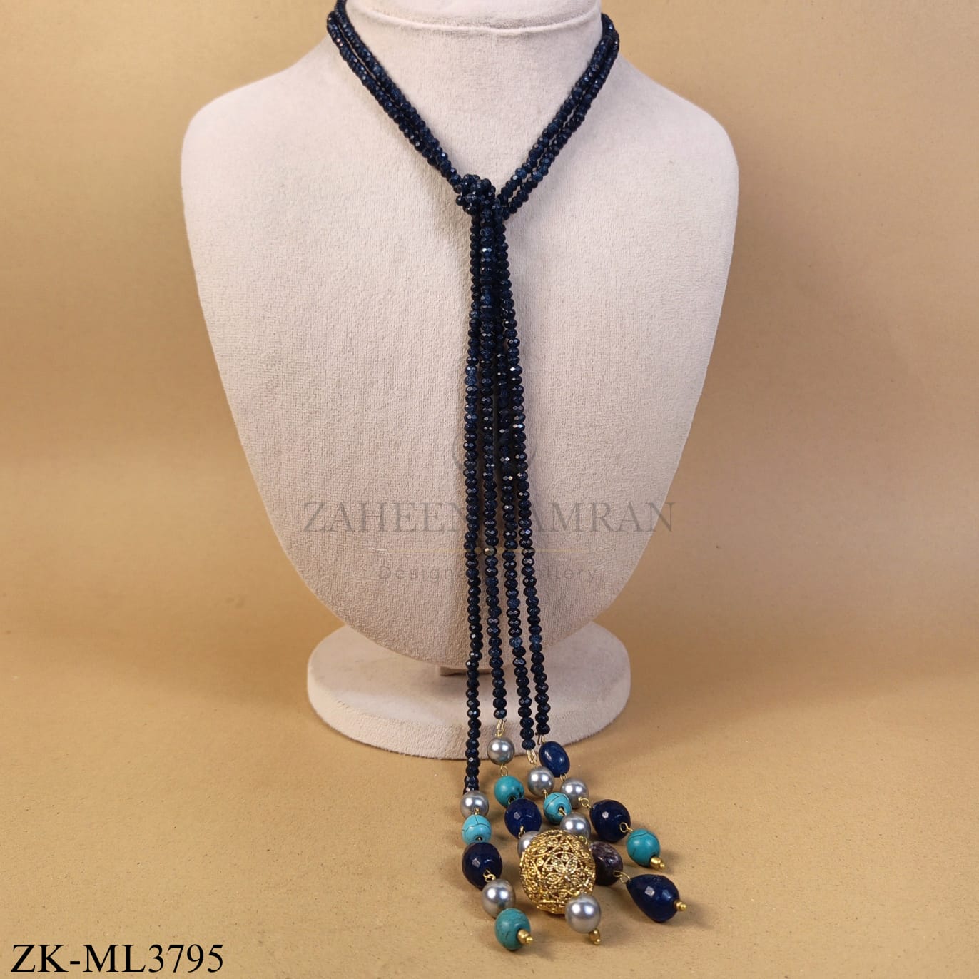 SAPPHIRE LONG DROPS MALA