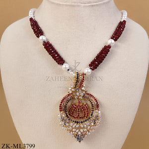 CALLIGRAPHY RUBY SAPPHIRE ALLAH NAME MALA